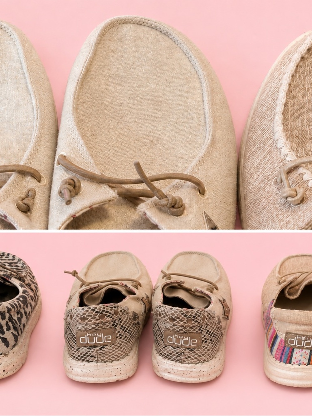 Hey Dude Women's Beige Casual Slip-On Moccasins